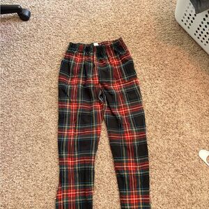 Plaid Sleepwear Pants - Red, Black, and Blue